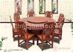 東陽(yáng)杜邦紅木家具廠家直銷非洲花梨木古典家具精品餐廳用品1.38米圓餐桌